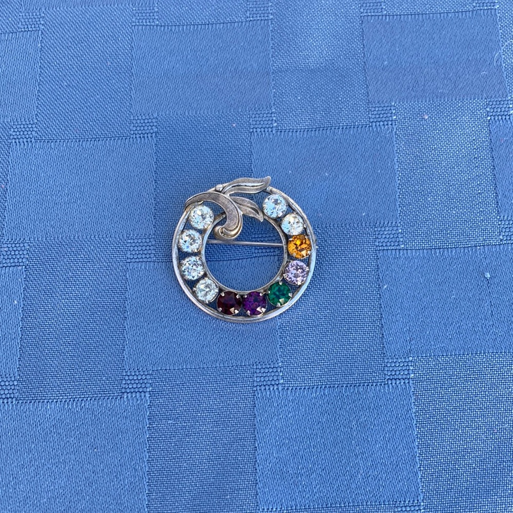 Vintage decorative silver and “crystal” brooch/pin